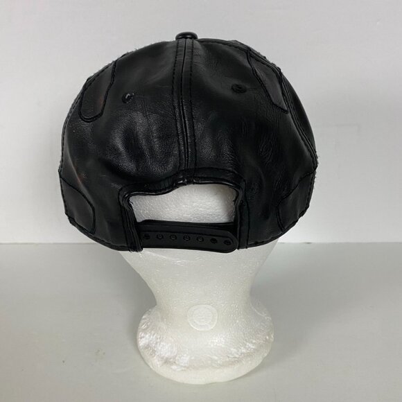 Marvel Black Panther Movie Faux Leather Snapback Hat Cap Metal Logo Heavyweight - Picture 4 of 8